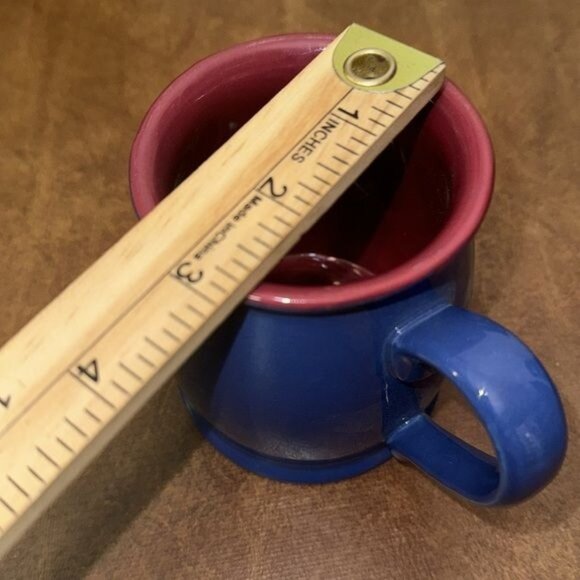 Blue & Red Ceramic Mug 10 Oz Coffee Cup By WCL Made In China Durable Modern Desi - Picture 6 of 6